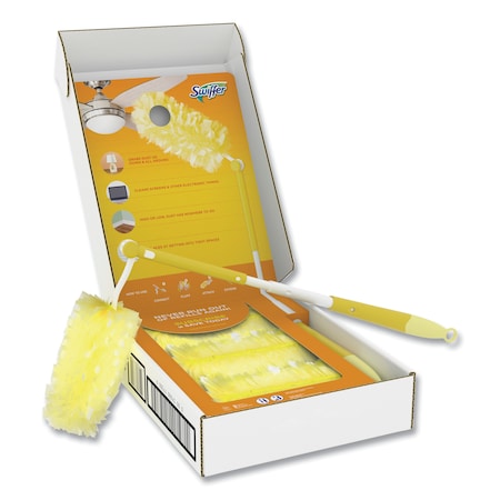 Swiffer Heavy Duty Duster Starter Kit, 3 ft, 1 Handle with 12 Duster Refills 77300